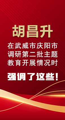 圖解|胡昌升在武威市慶陽市調研第二批主題教育開展情況時強調了這些！